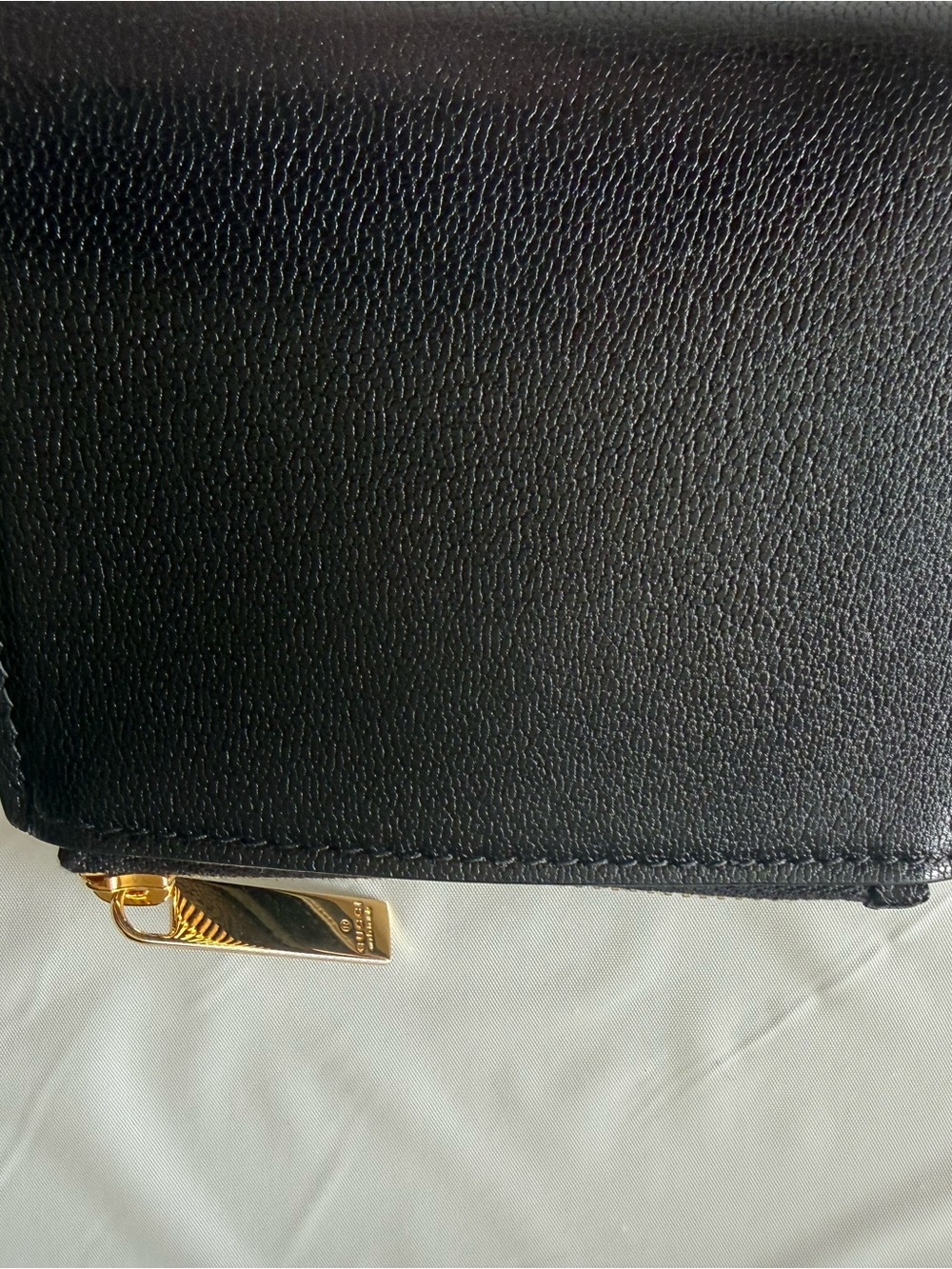 Gucci Black Leather Compact Wallet Card Case Gold Hardware New Italy - Picture 10 of 12